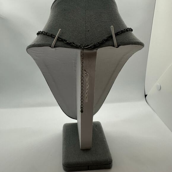 Fashion Necklace Two Tone Circle Purple Shell Beachy Artistic Statement Chain - Picture 4 of 5